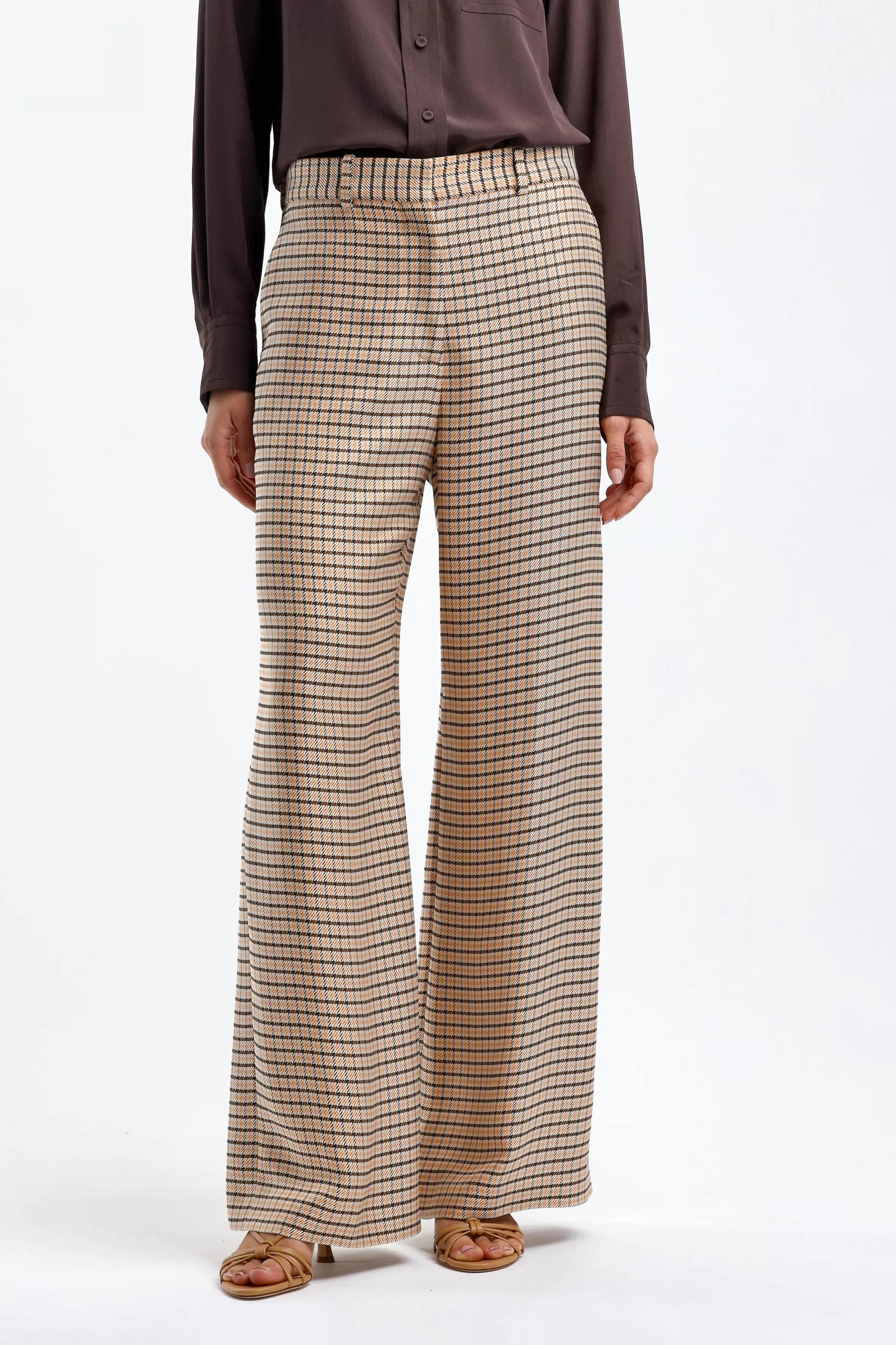 Lanvin Pantalons & Jumpsuits^Pantalon Wide Leg Fluid En Marron/Orange