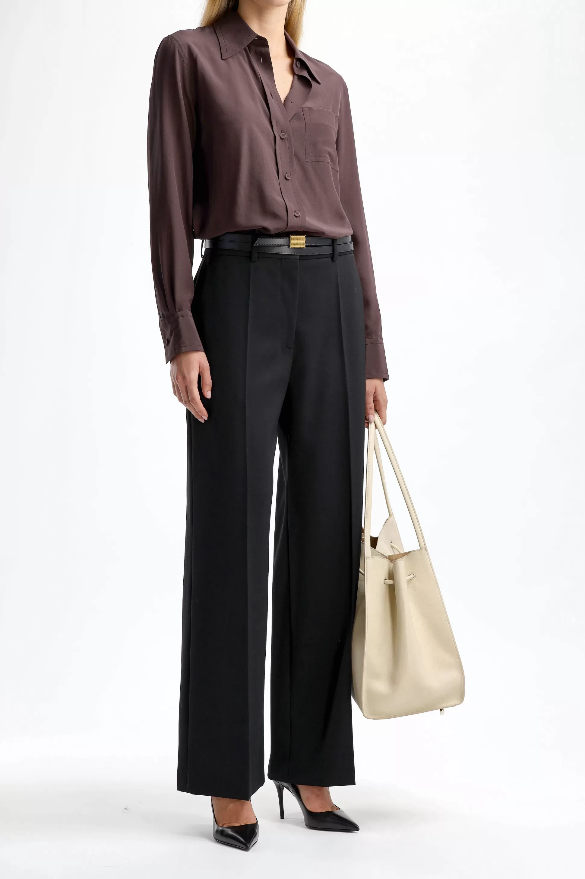 Lanvin Pantalons & Jumpsuits^Pantalon Wide Leg Tailored En Noir