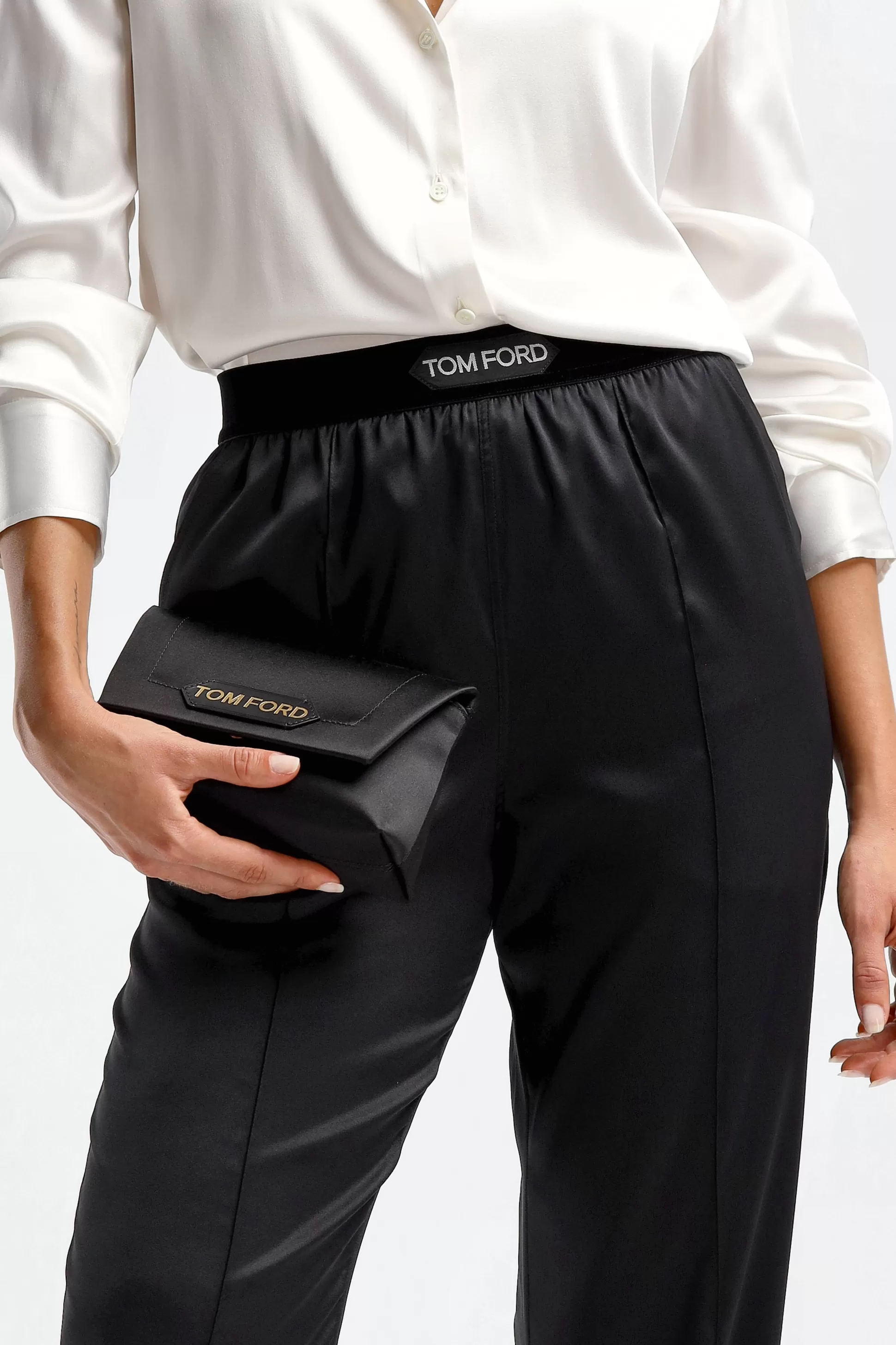 Tom Ford Pochettes & Pochettes^Pochette Satin Mini Chain En Noir