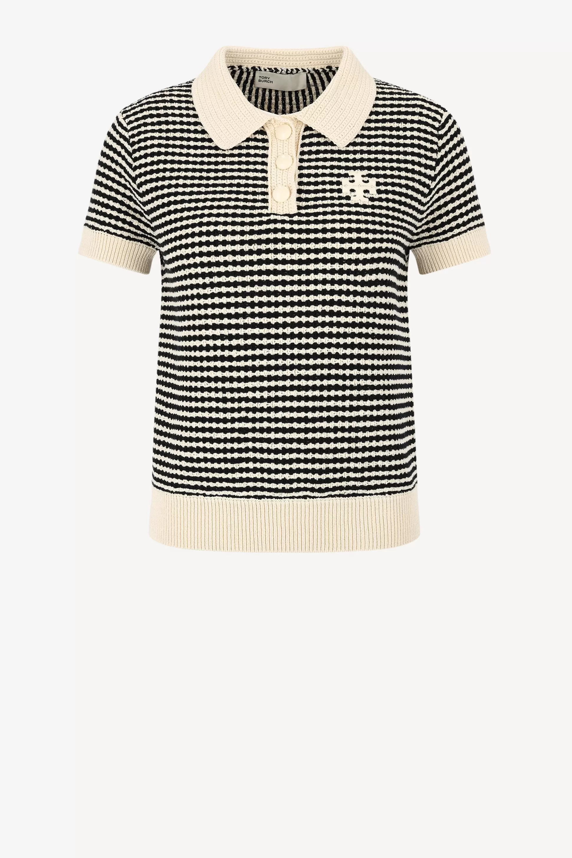 Tory Burch T-Shirts & Manches Longues^Polo Crochet En Francais/Noir