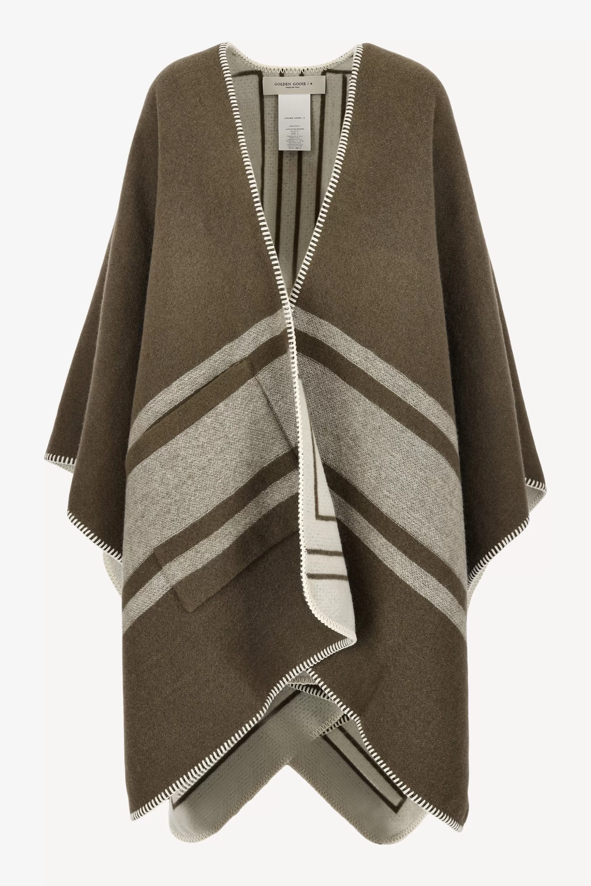 Golden Goose Vestes En Maille & Ponchos^Poncho Journey Vert/Blanc