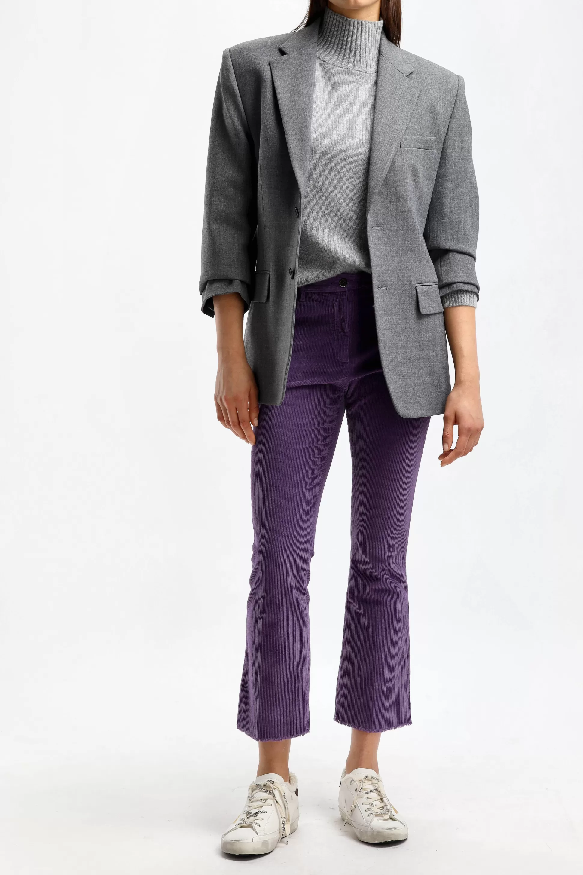 Allude Pull-Over^Pull A Col Roule Oversized En Gris