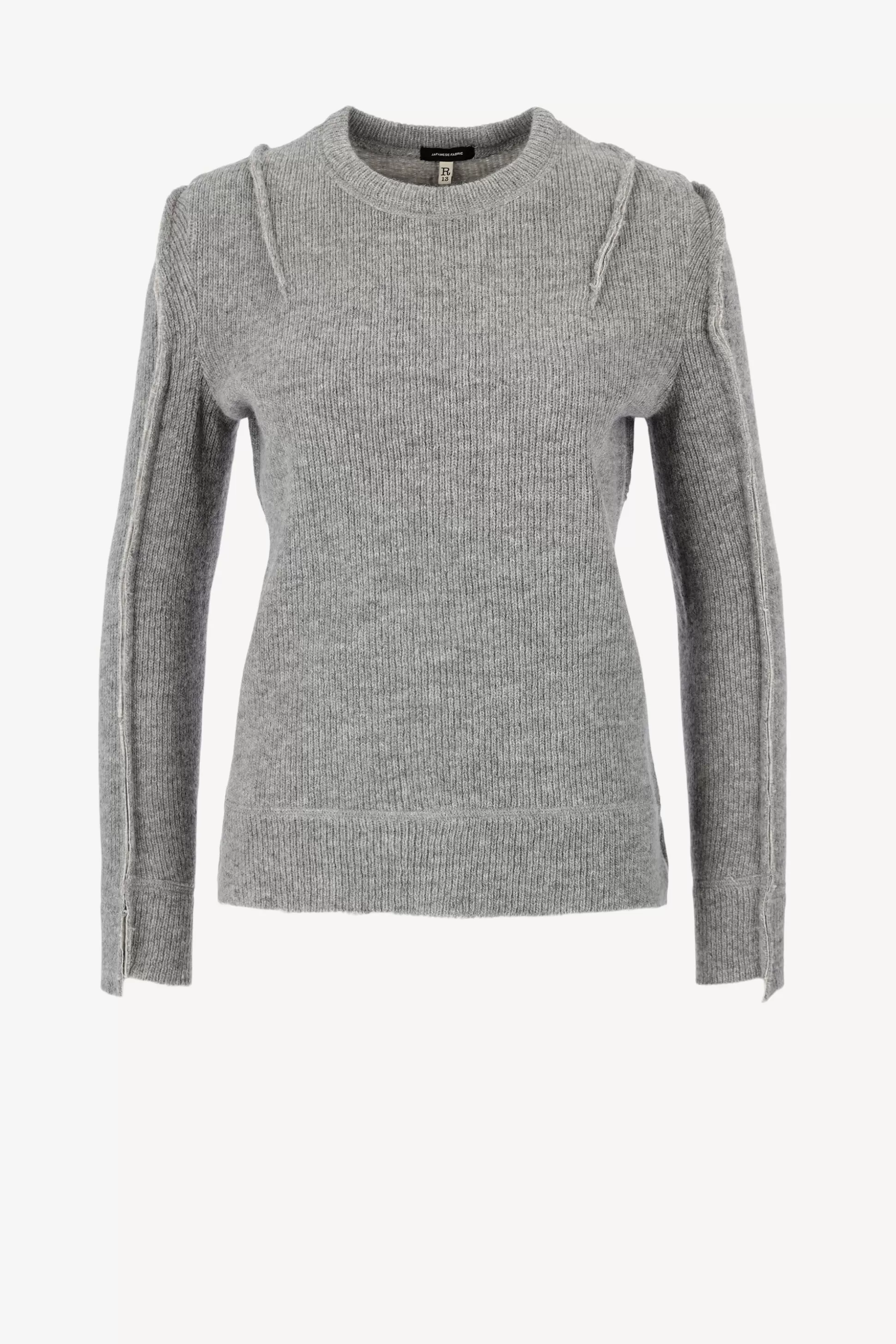 R13 Pull-Over^Pull A Manches Plates En Gris Clair