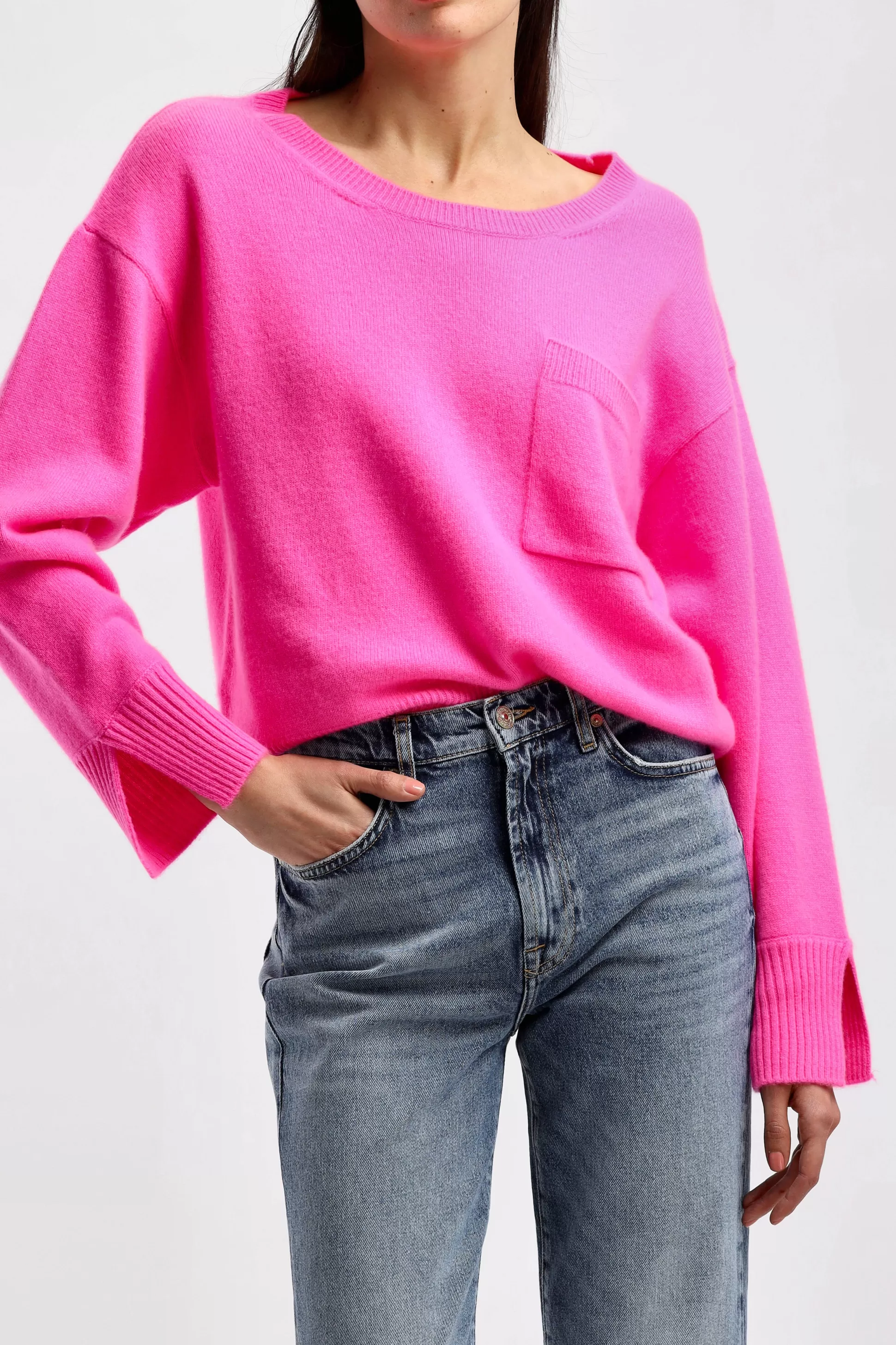 Ladneri Pull-Over^Pull Pocket En Rose Fluo