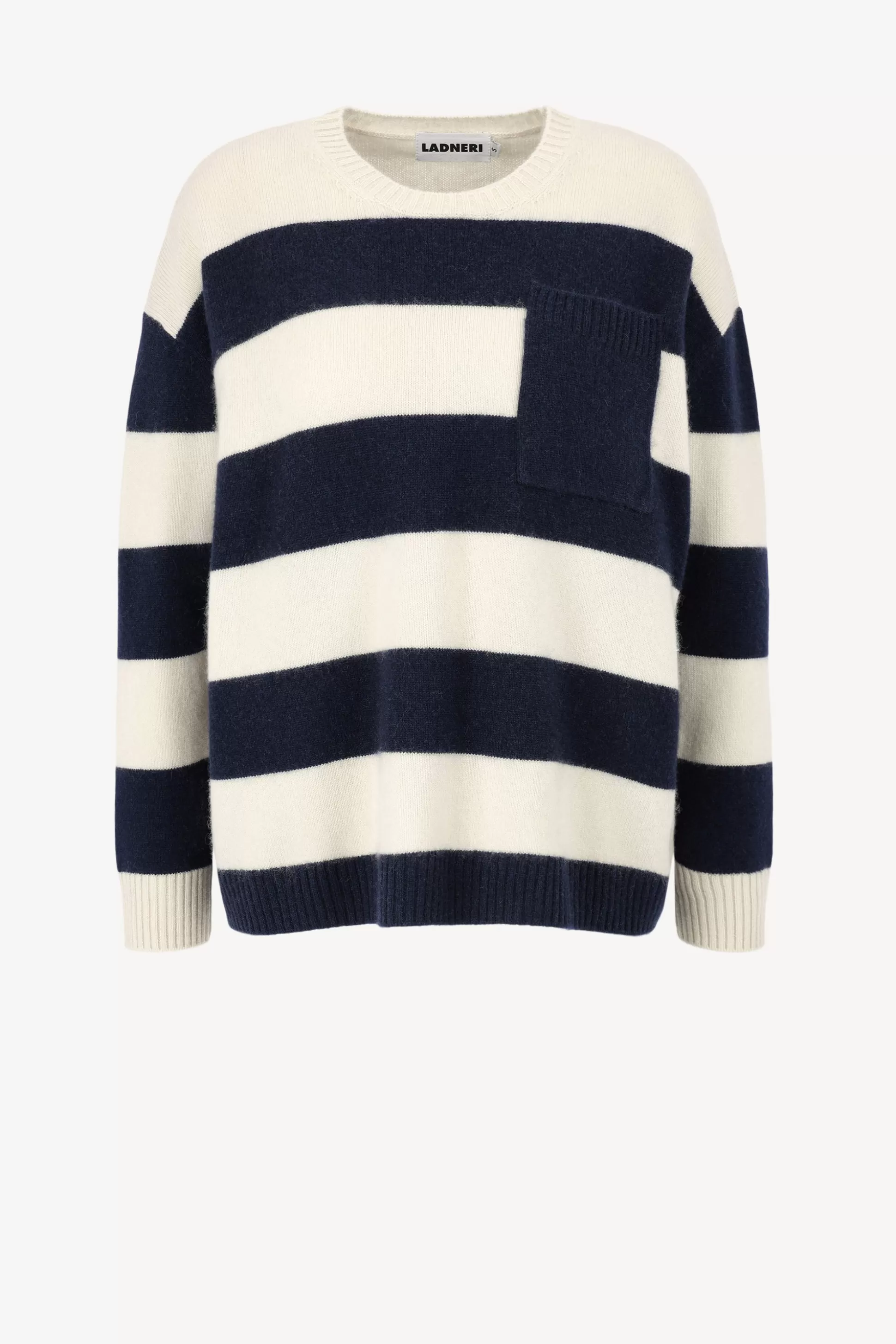 Ladneri Pull-Over^Pull-Over Stripes En Marine/Blanc