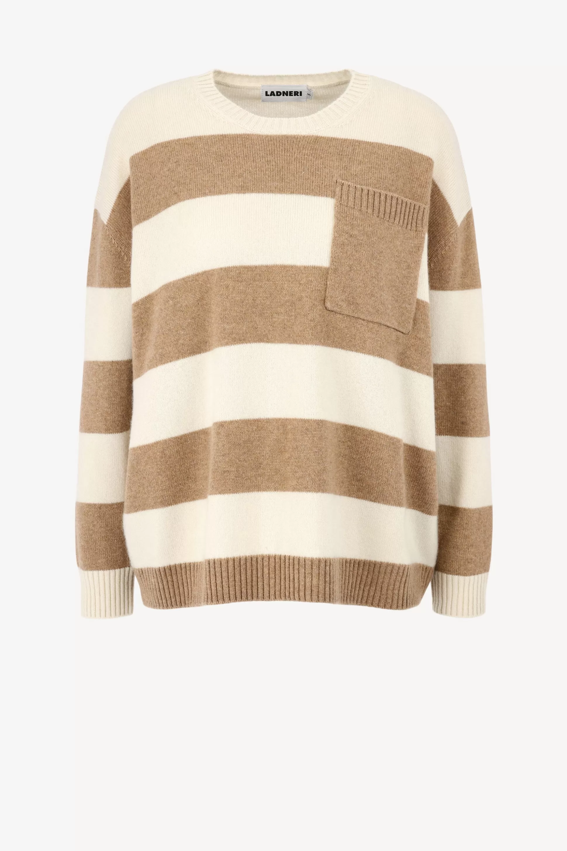 Ladneri Pull-Over^Pull-Over Stripes En Taupe/Blanc