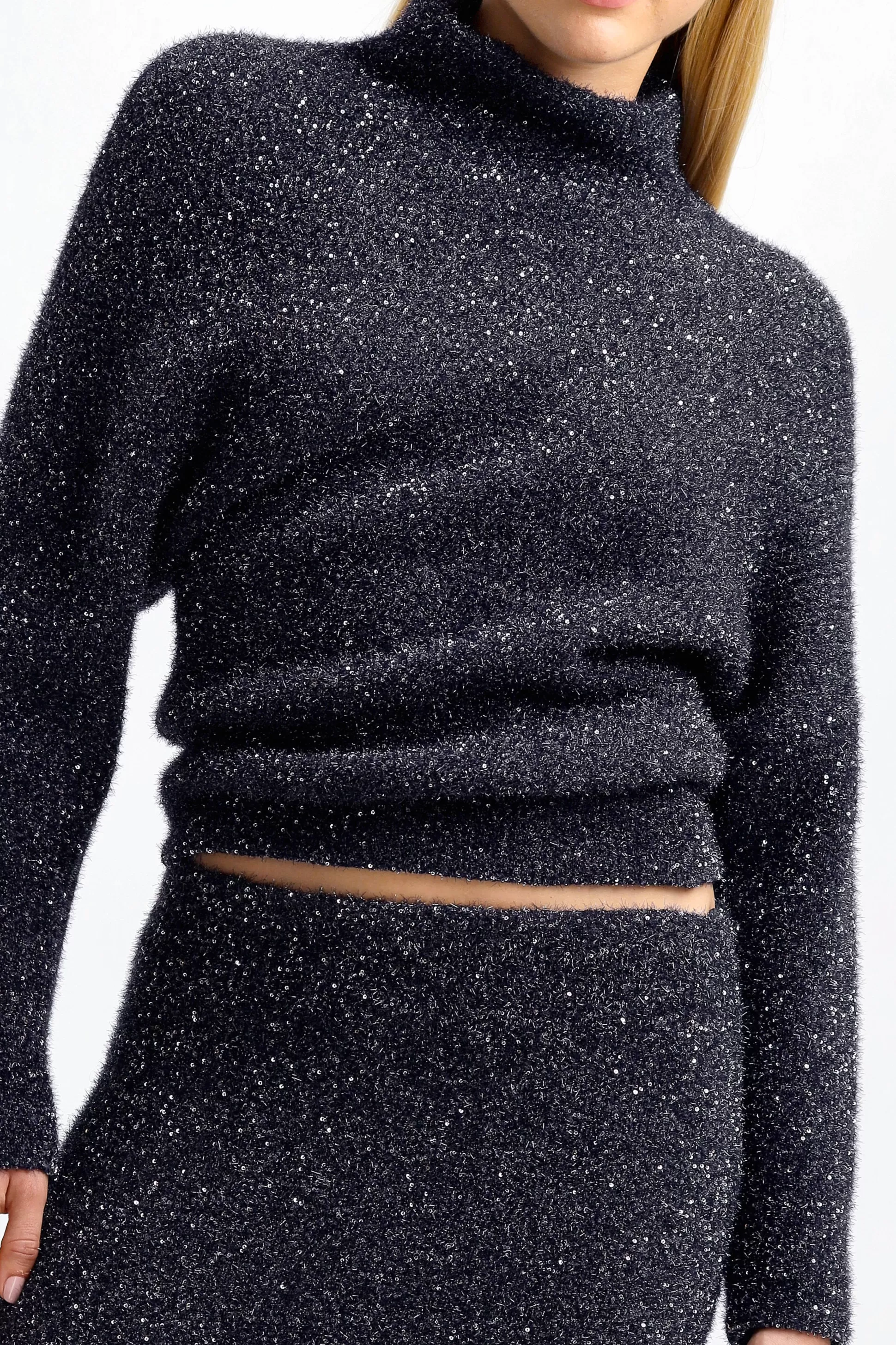 Proenza Schouler Pull-Over^Pull-Over Technical Sequin En Bleu Marine