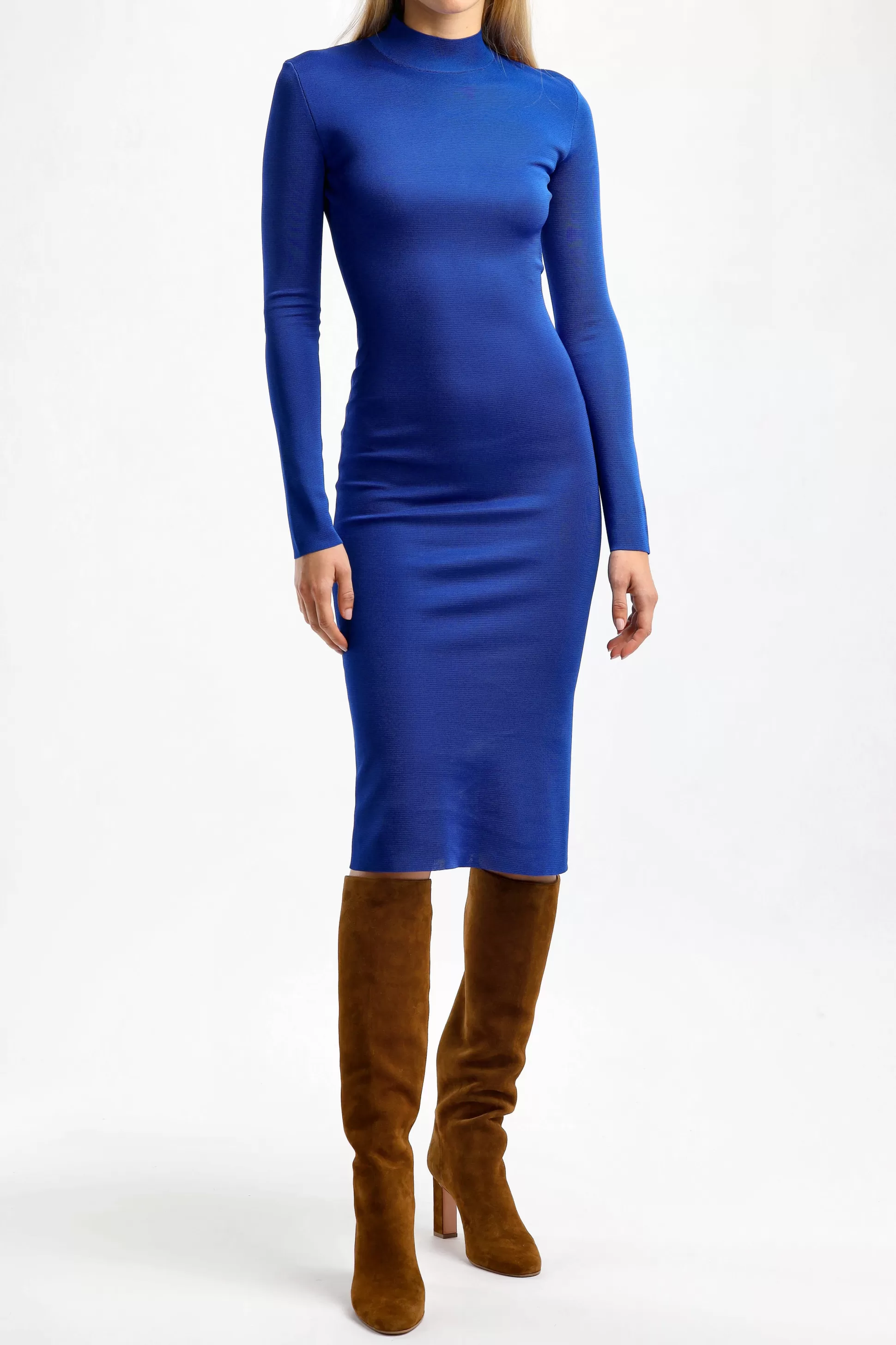 Tom Ford Robes^Robe En Tricot Col Haut Cobalt