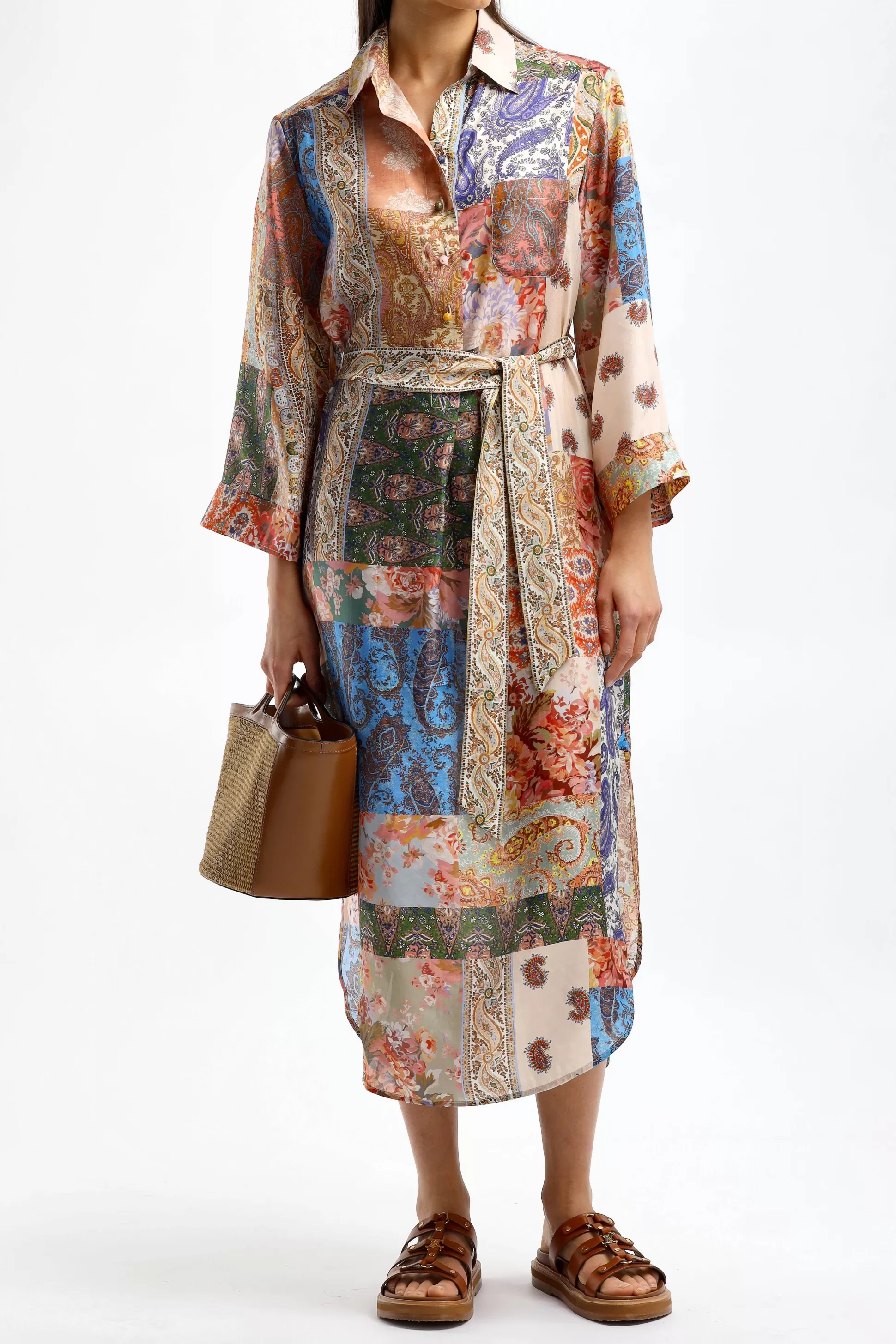 Zimmermann Robes^Robe Midi En Patch Paisley