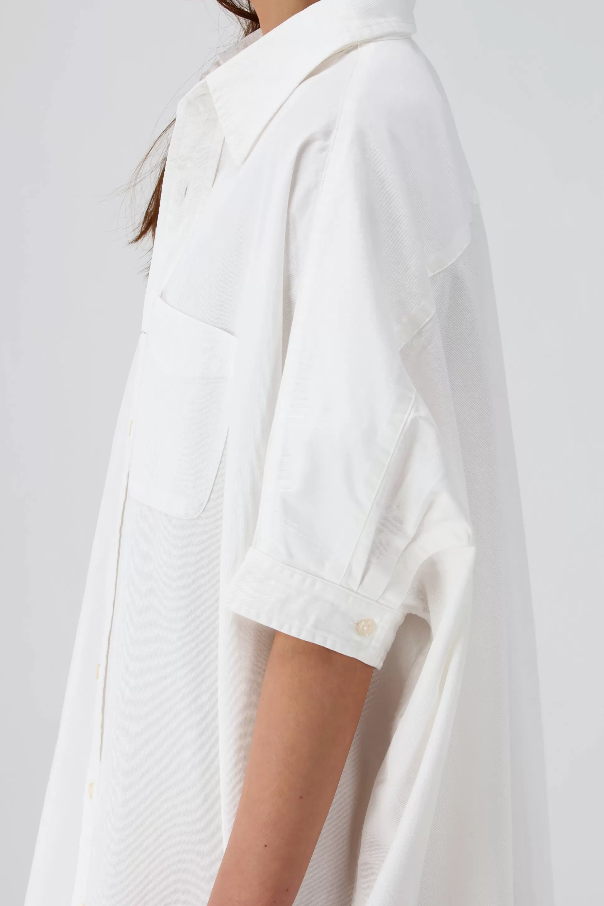 R13 Robes^Robe Oversized Boxy Button Up En Blanc