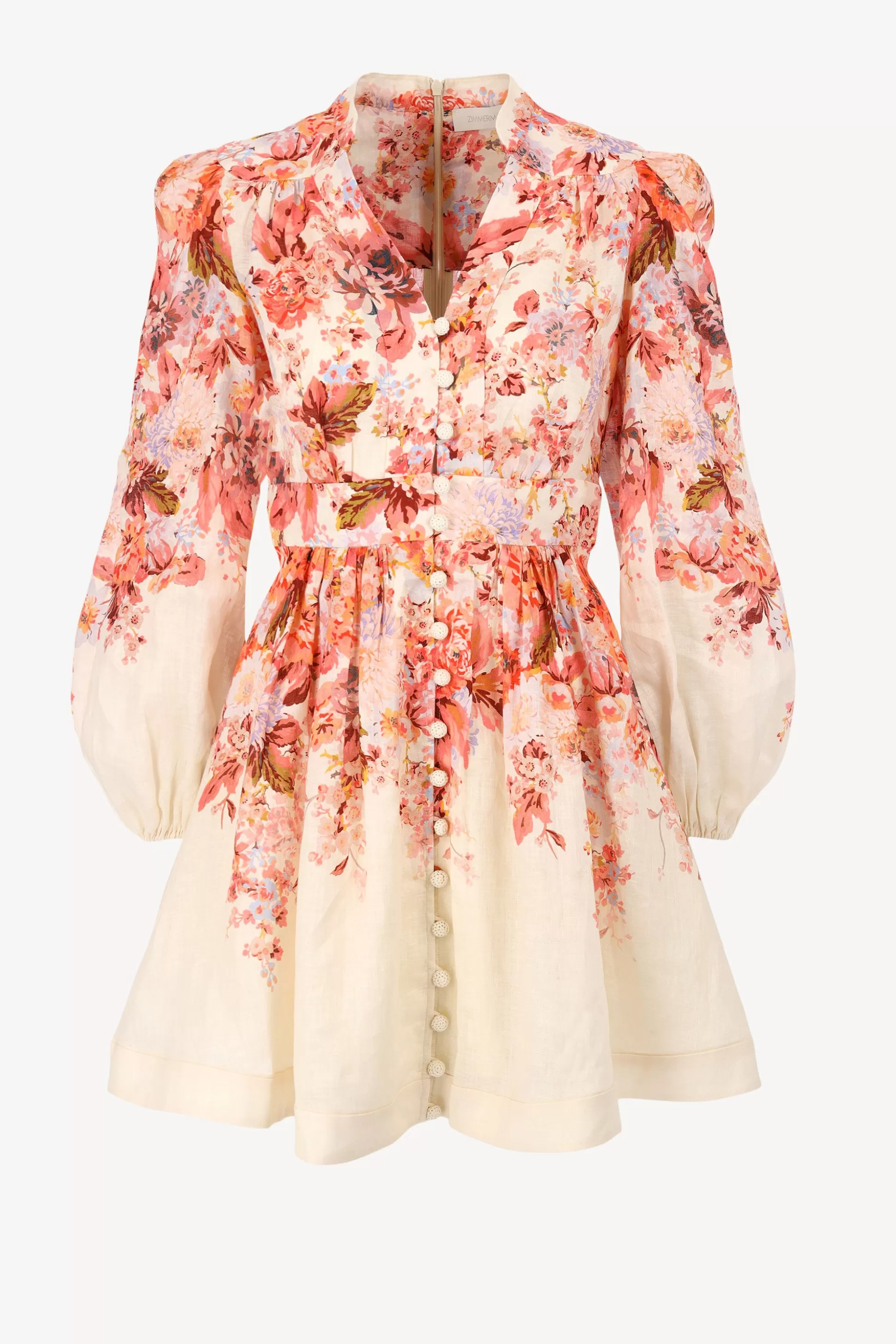 Zimmermann Robes^Robe Plunge En Creme Florale