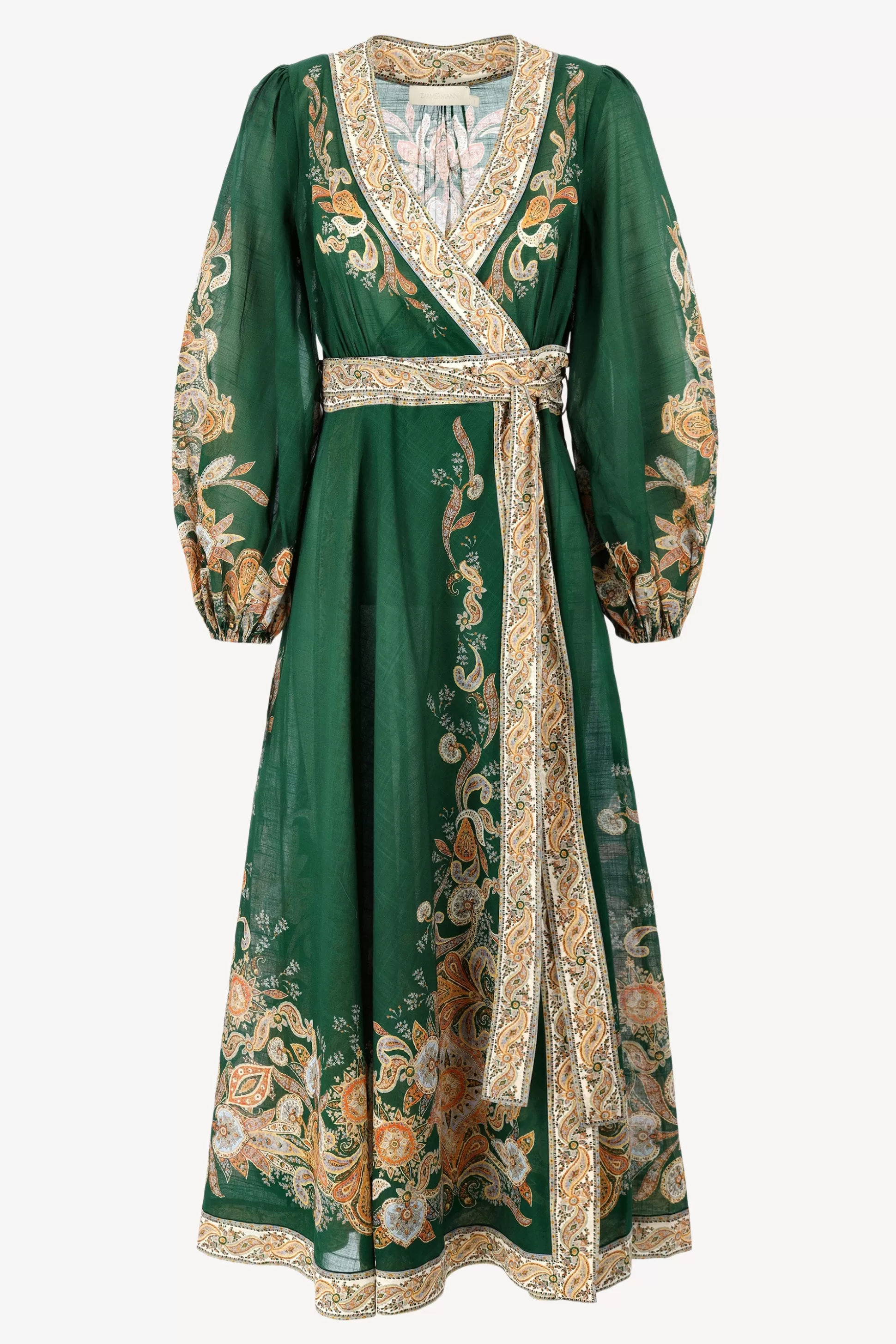 Zimmermann Robes^Robe Portefeuille En Emeraude/Paisley