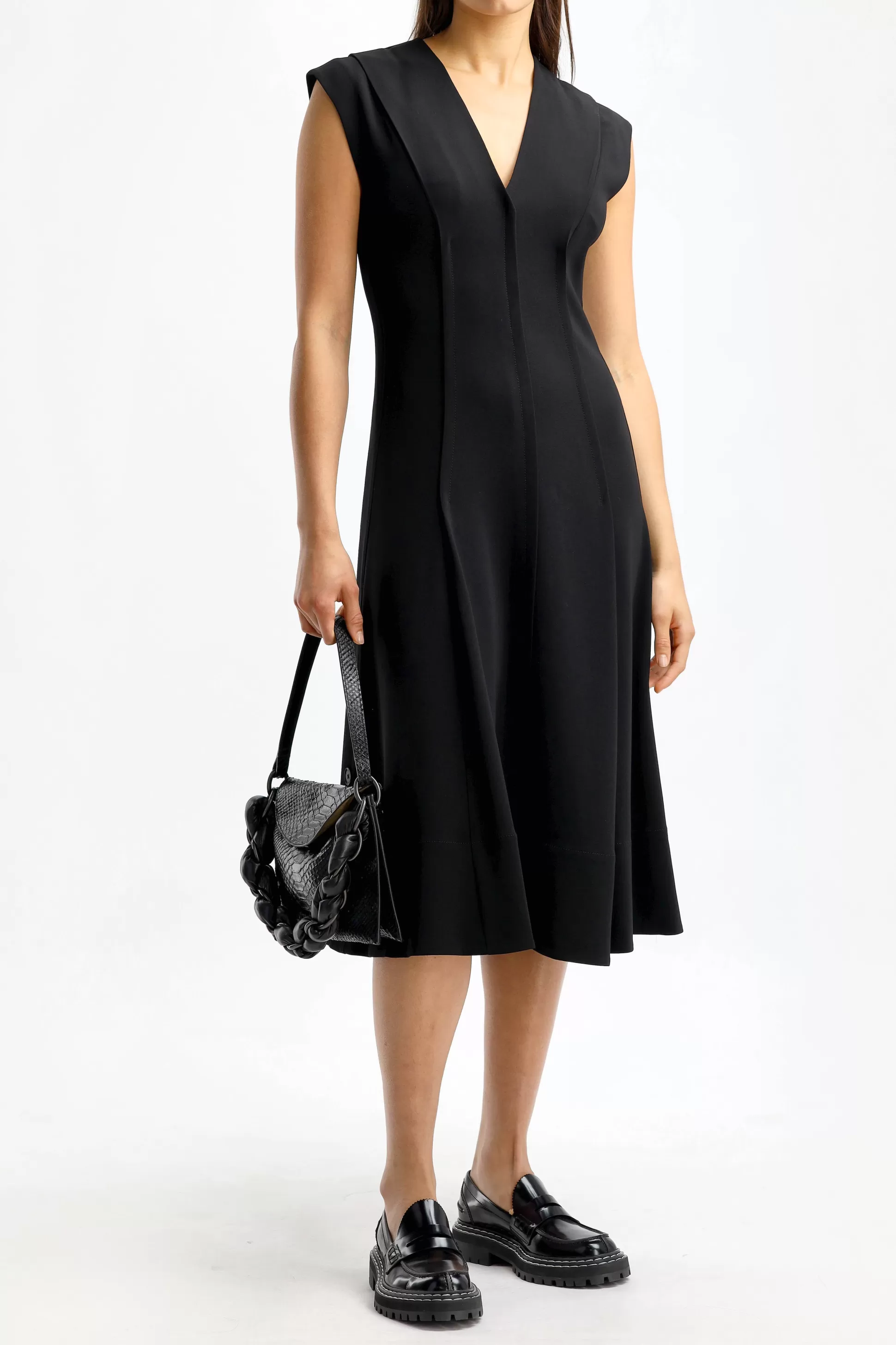 Proenza Schouler Robes^Robe V Neck Crepe En Noir