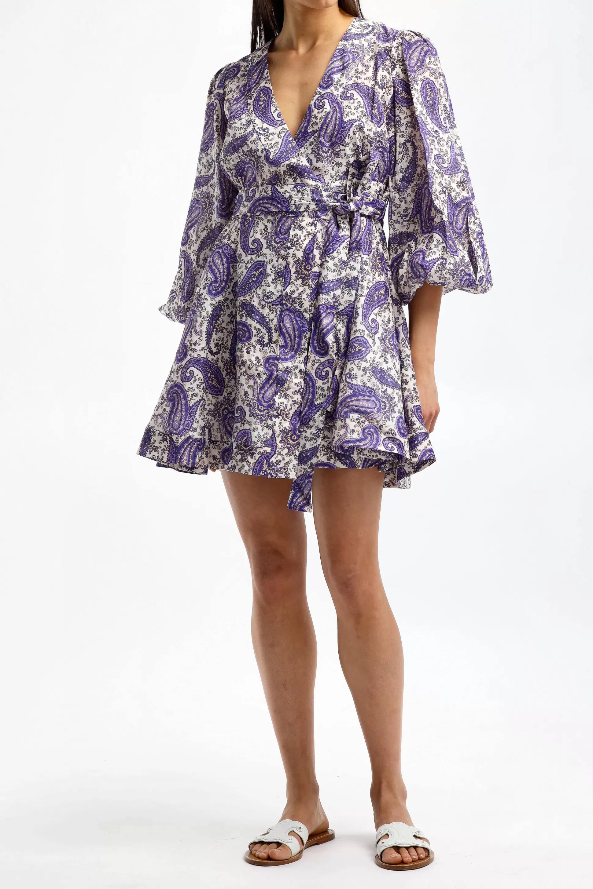 Zimmermann Robes^Robe Wrap En Paisley Indigo