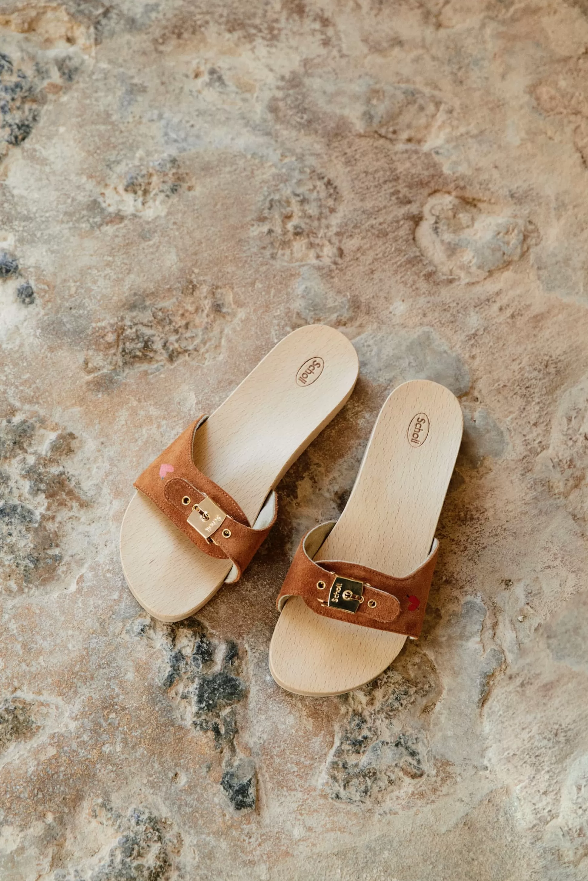 Scholl x Anita Hass Mocassins & Sandales^Sandale Pescura Flat En Cognac