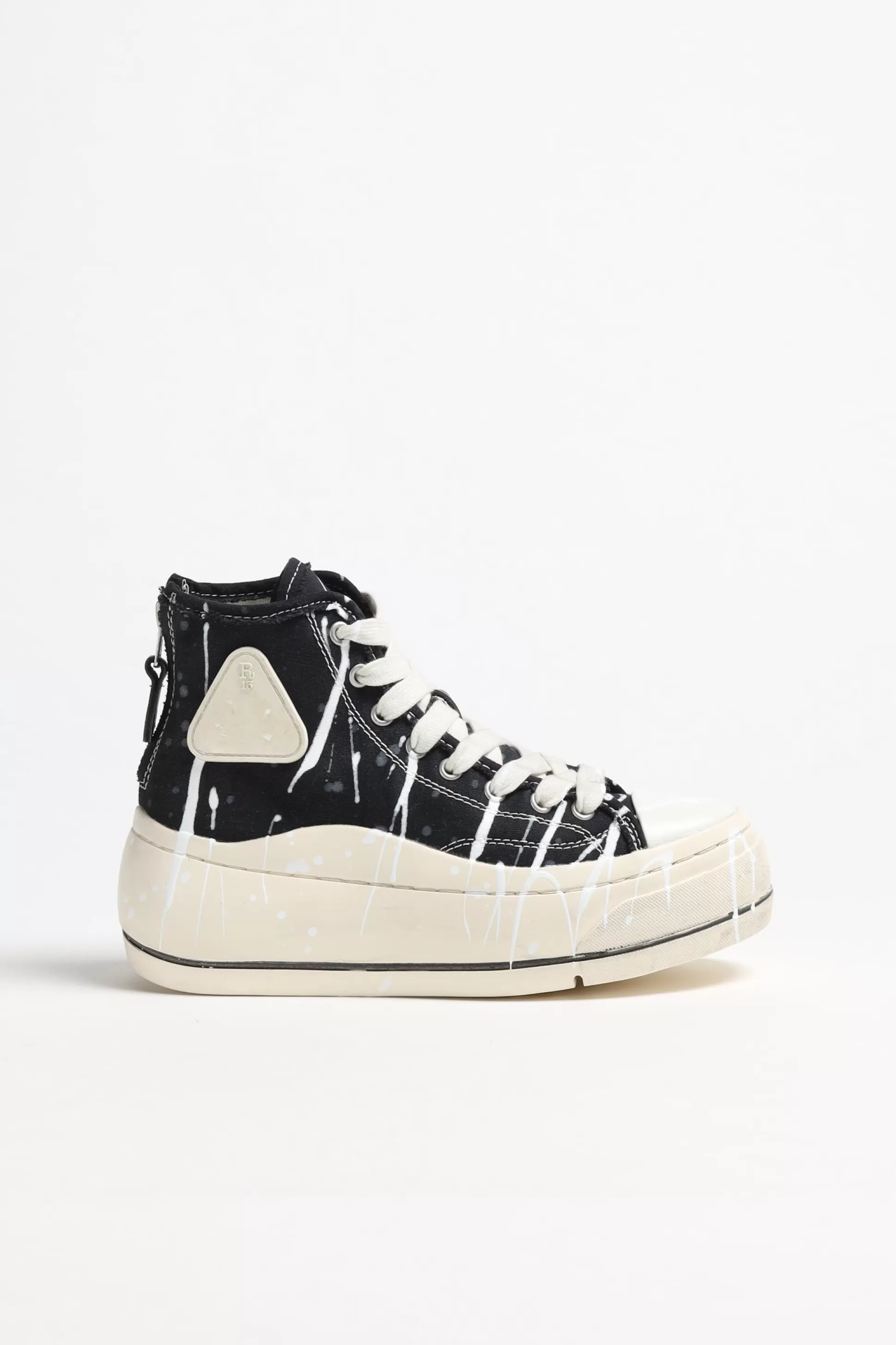 R13 Baskets^Sneaker Kurt High Top En B/W Paint