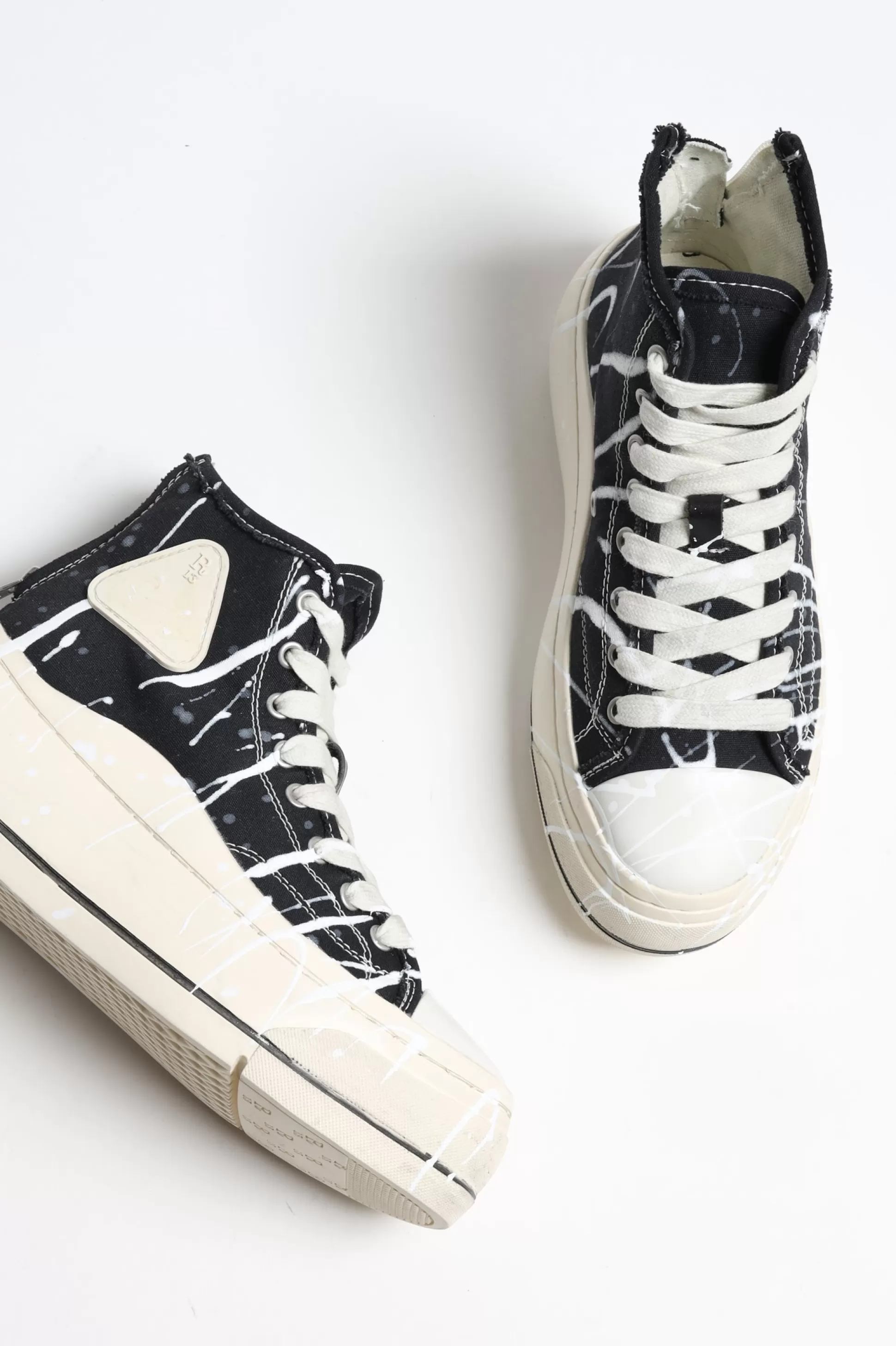 R13 Baskets^Sneaker Kurt High Top En B/W Paint