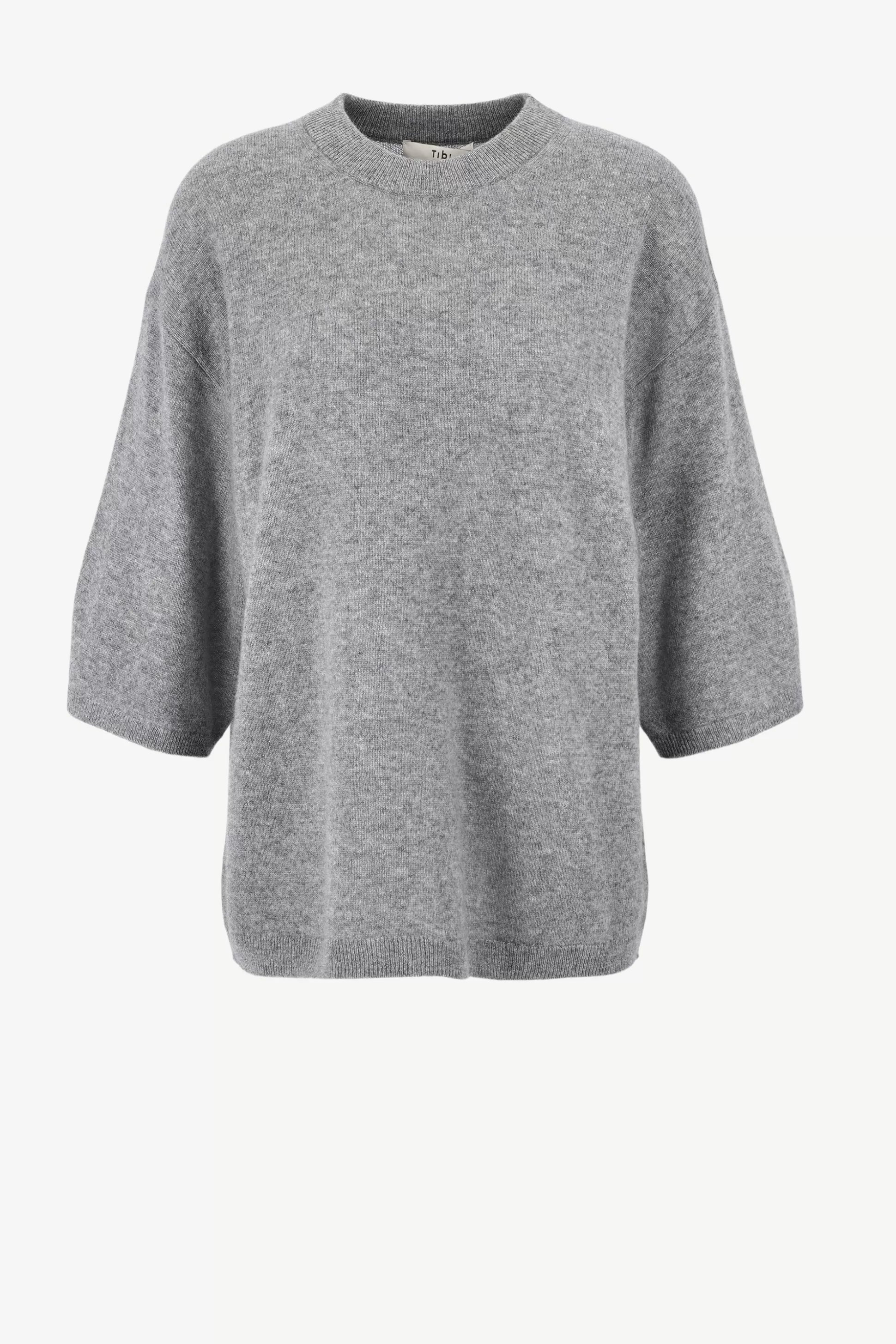 Tibi Pull-Over^T-Shirt En Cachemire Gris Clair