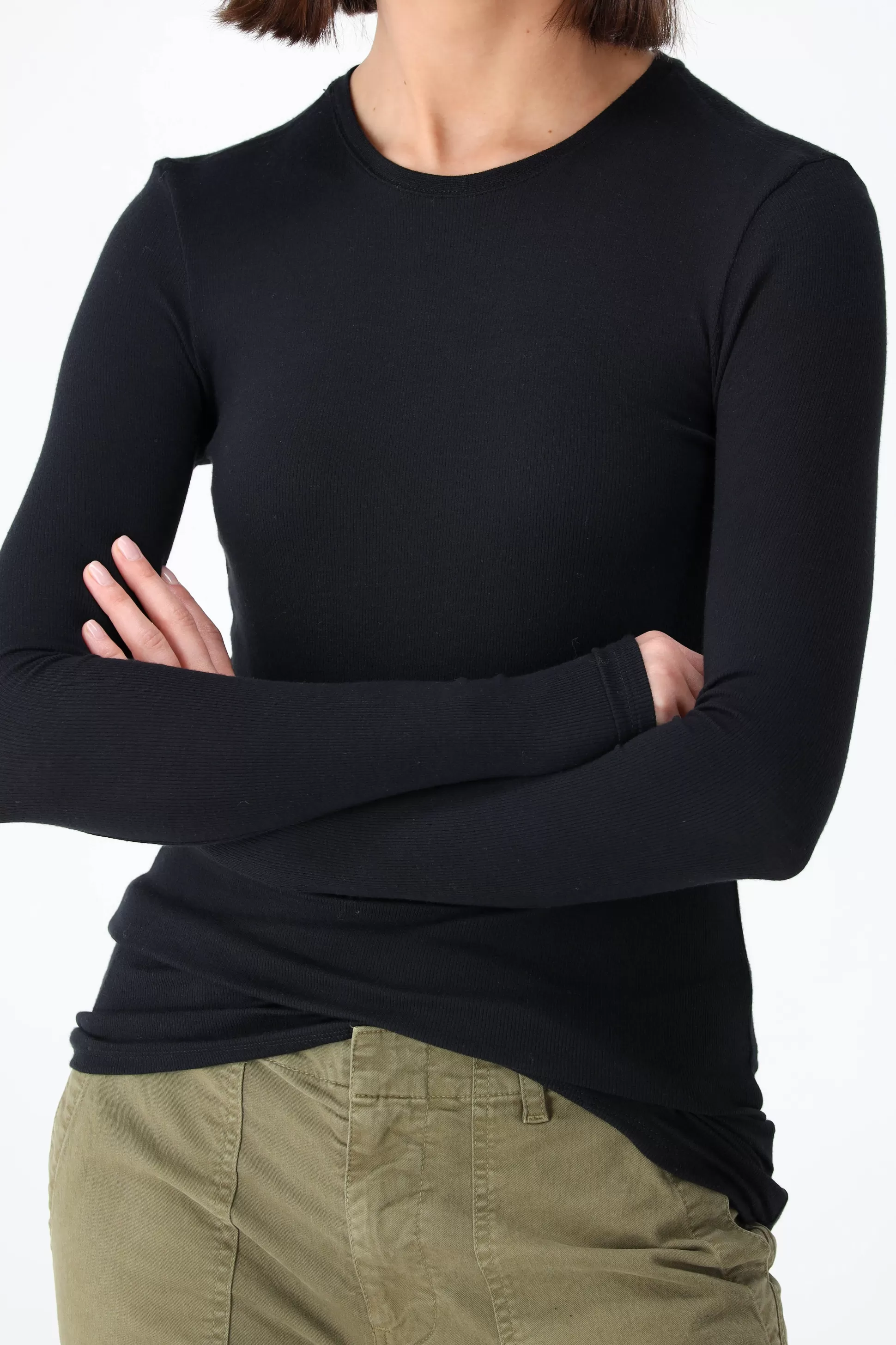 Anthony Thomas Melillo T-Shirts & Manches Longues^T-Shirt Long Modal Rib En Noir