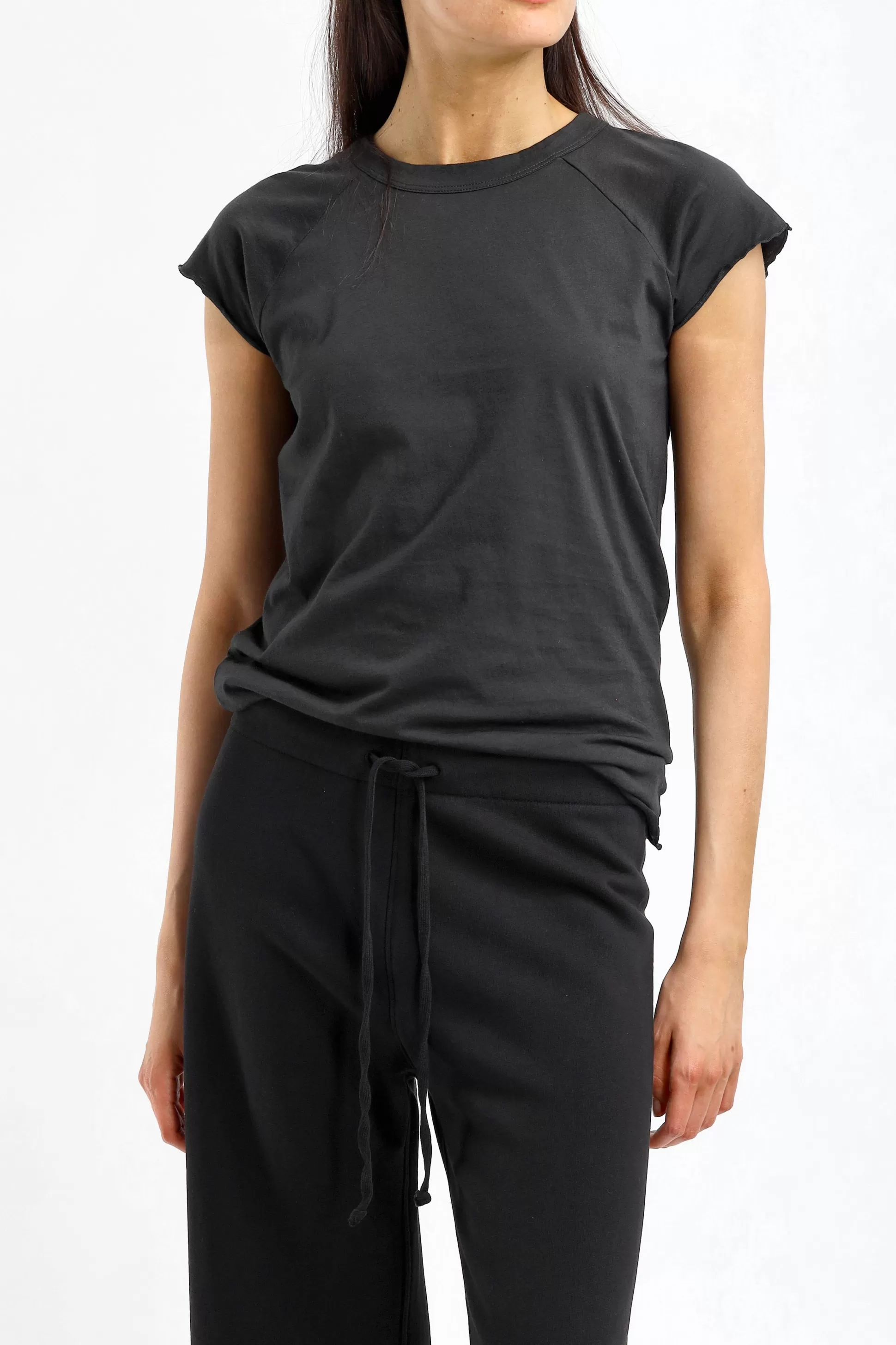 Nili Lotan T-Shirts & Manches Longues^T-Shirt Short Baseball En Noir Delave