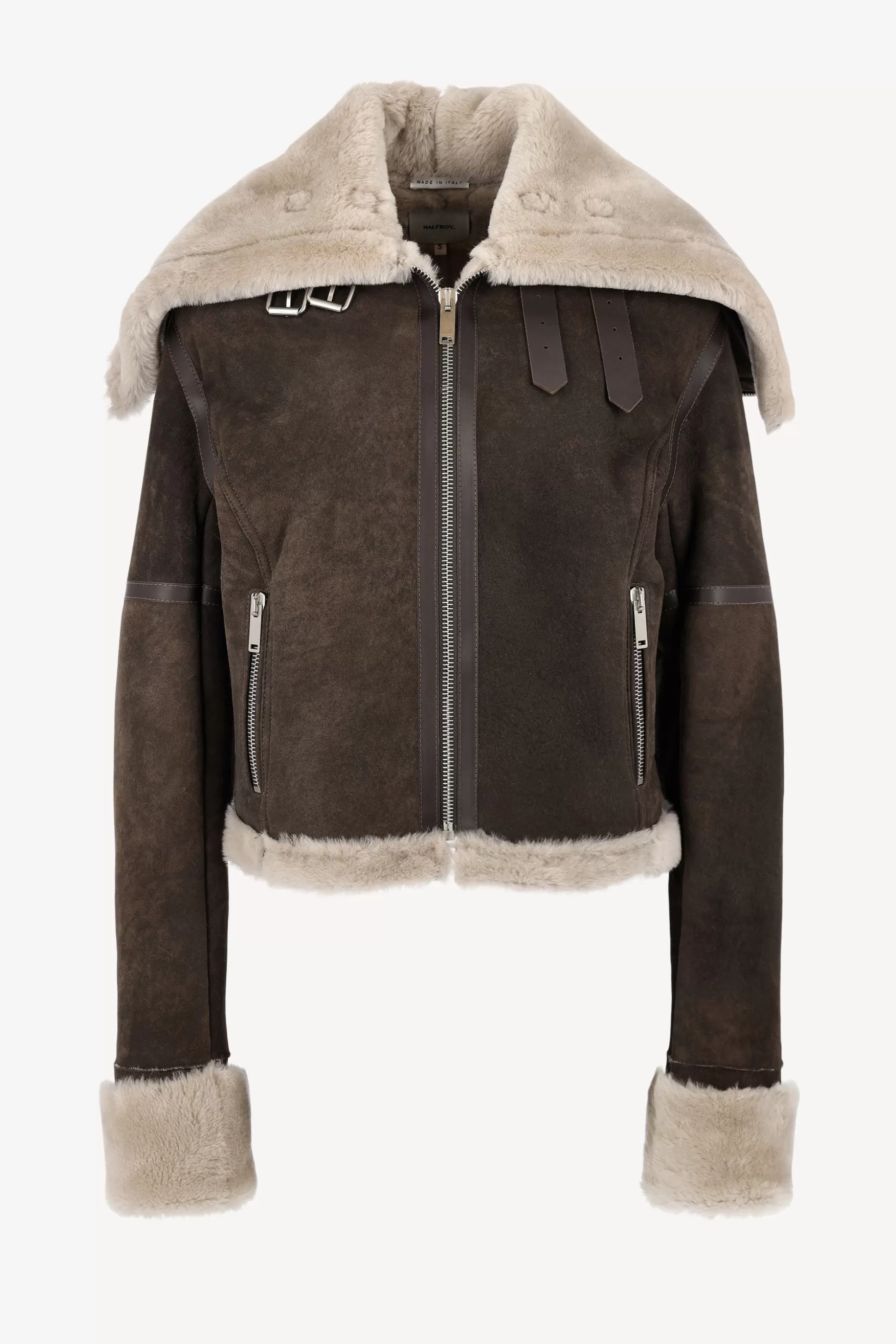 Halfboy Vestes & Gilets^Veste En Cuir Big Aviator En Marron