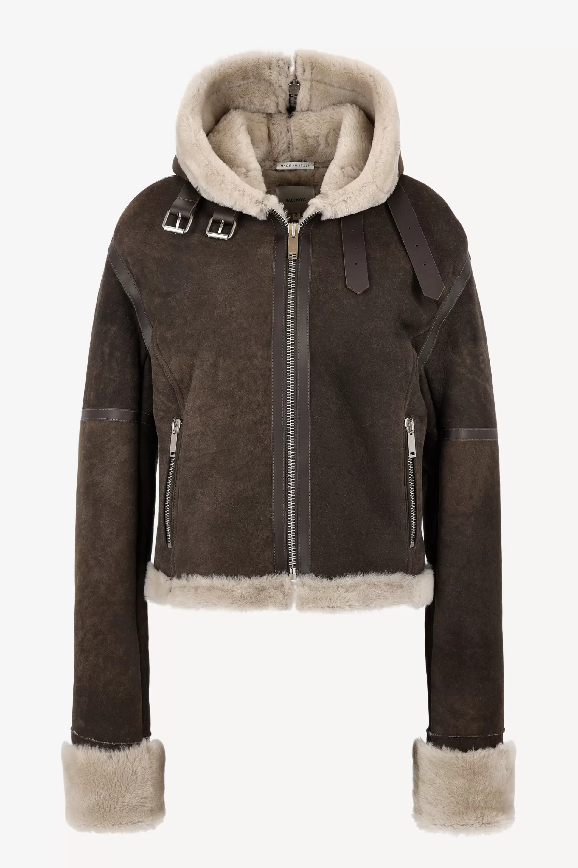 Halfboy Vestes & Gilets^Veste En Cuir Big Aviator En Marron