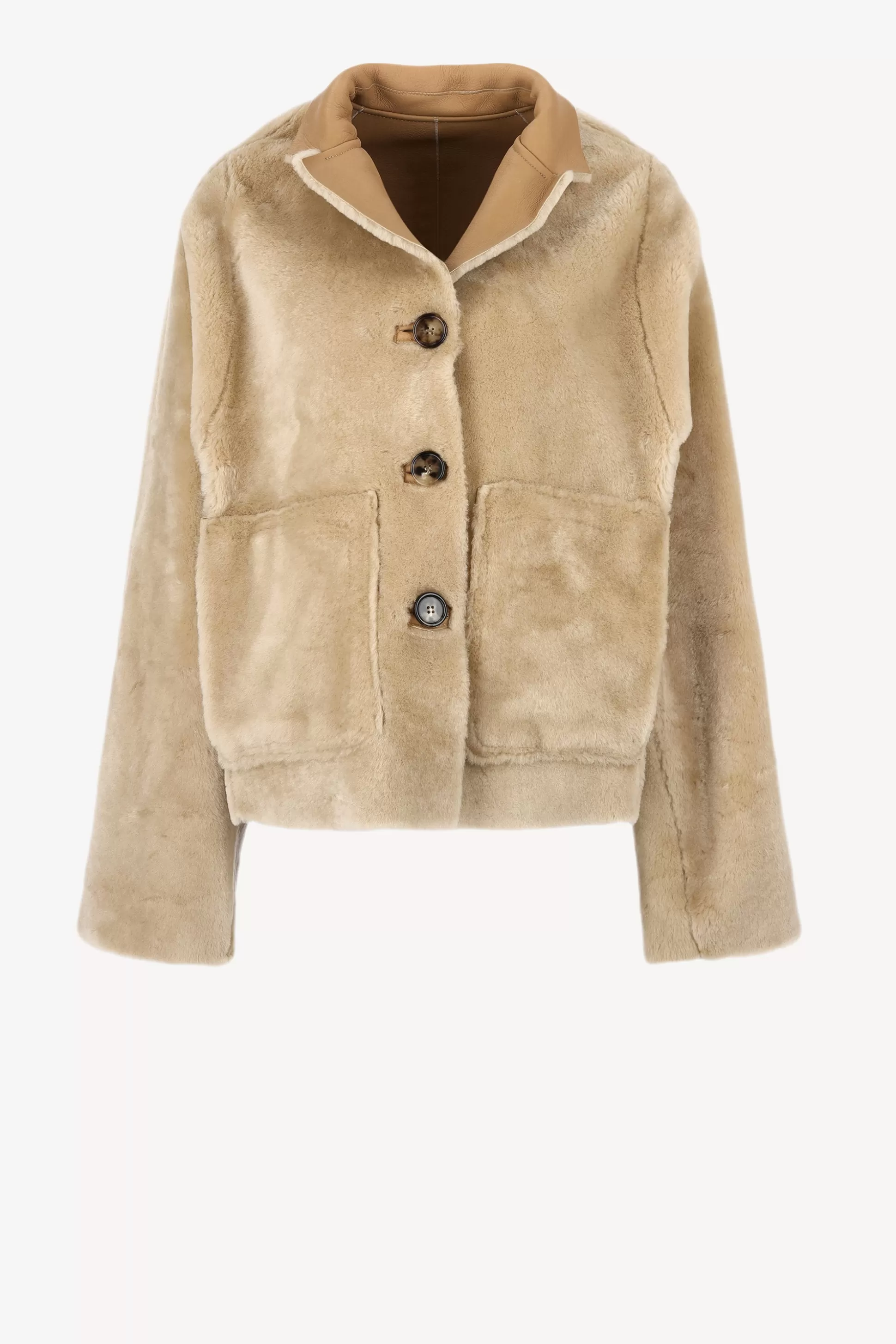 Marni Vestes & Gilets^Veste Reversible En Shearling Wheat