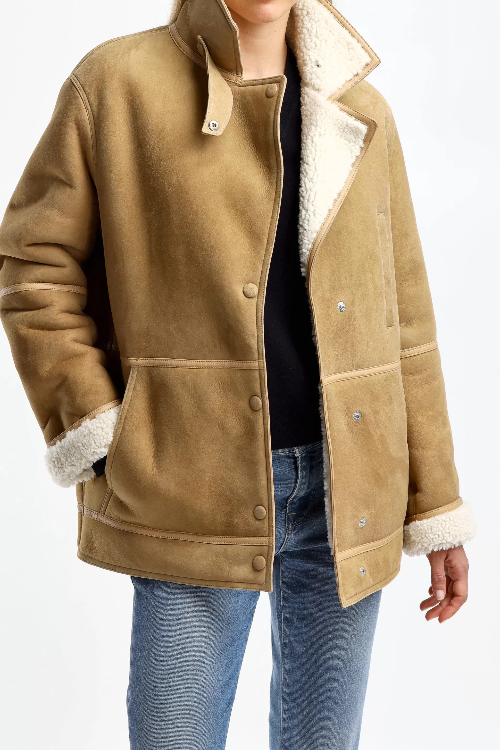 Yves Salomon Vestes & Gilets^Veste Shearling En Camel